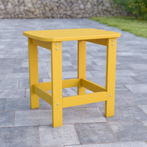 Flash Furniture Yellow All-Weather Adirondack Side Table JJ-T14001-YLW-GG - main